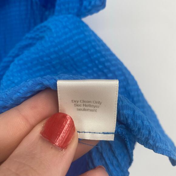 Rebecca Taylor Women's Blue Silk Sleeveless Ruffle Tank Blouse Size 2 - Picture 9 of 9